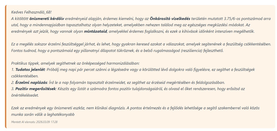 AI szöveges kiértékelés - Tartományok